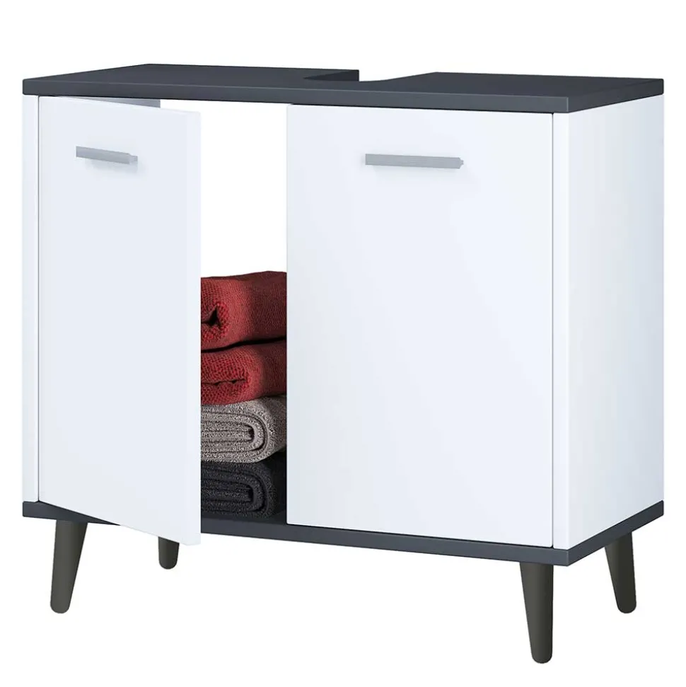 Unterbeckenschrank in Weiß und Anthrazit - Rondja