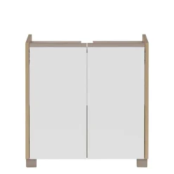 Unterbeckenschrank in Weiß und Eiche Hell - Ronya