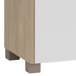 Unterbeckenschrank in Weiß und Eiche Hell - Ronya