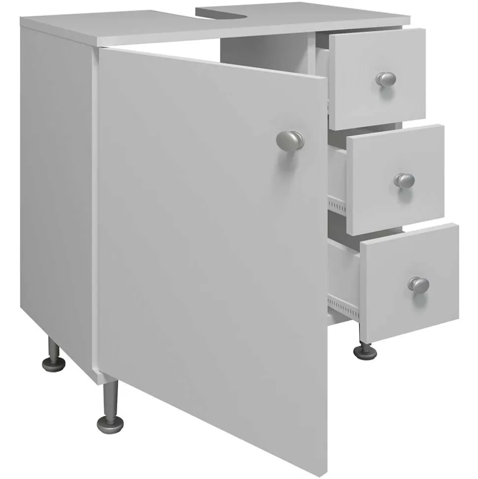 Unterbeckenschrank mit Tür und drei Schubladen - Huanga