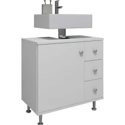 Unterbeckenschrank mit Tür und drei Schubladen - Huanga