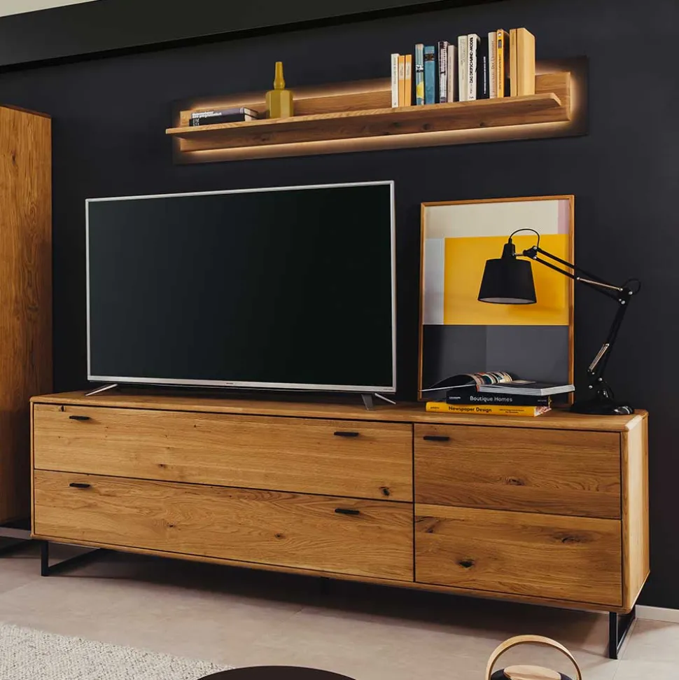 Unterschrank für Fernseher mit zwei Schubladen & Tür - Flacona