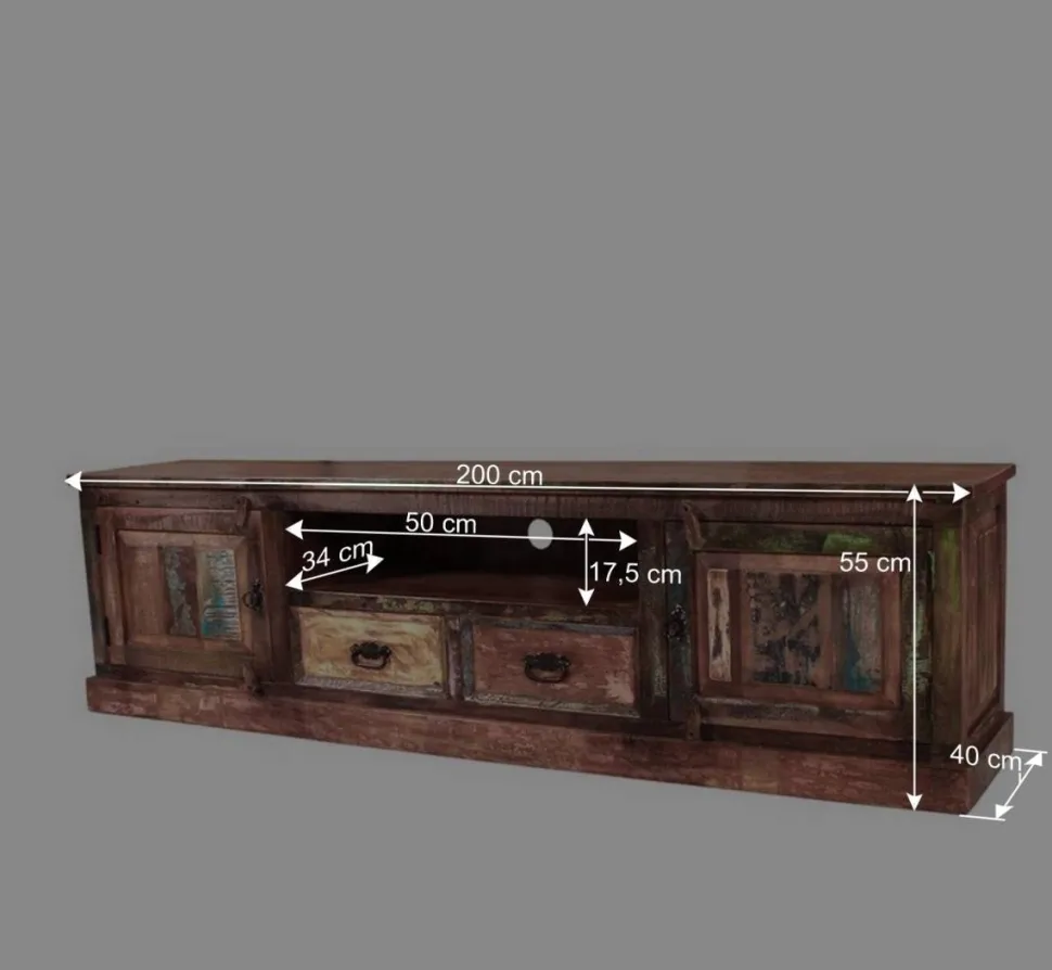Used Look TV Board aus Altholz Jamaica im Shabby Chic