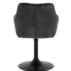 Velours Armlehnenstuhl in Grau - drehbar - Empria (2er Set)