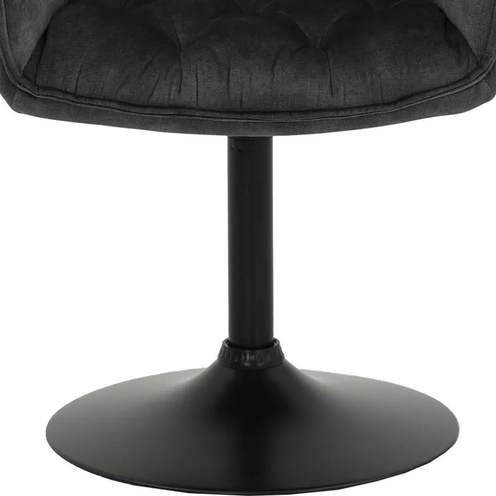 Velours Armlehnenstuhl in Grau - drehbar - Empria (2er Set)