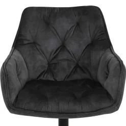 Velours Armlehnenstuhl in Grau - drehbar - Empria (2er Set)