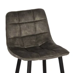 Velours Barstühle in Dunkelgrün - Cremo (2er Set)