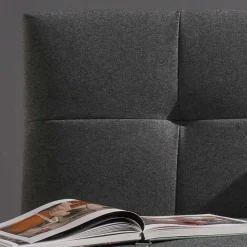 Velours Bettcouch in Grau - Daylight