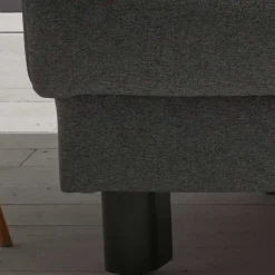 Velours Bettcouch in Grau - Daylight