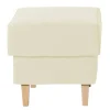 Velours Couchhocker in Cremefarben - Kanmura