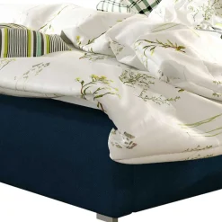 Velours Doppelbett in Dunkelblau - Liony