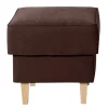 Velours Hocker in Braun und Buche - Revelinda