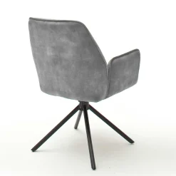 Velours Küchenstuhl mit Armlehnen - Jeremy (2er Set)