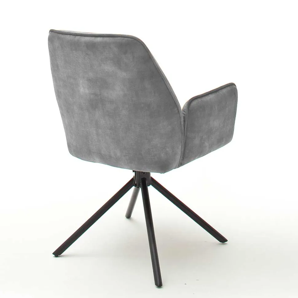 Velours Küchenstuhl mit Armlehnen - Jeremy (2er Set)