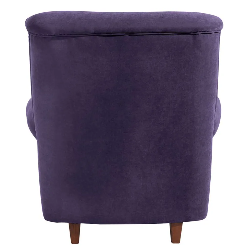Velours Ohrenbackensessel in Violett - Salut