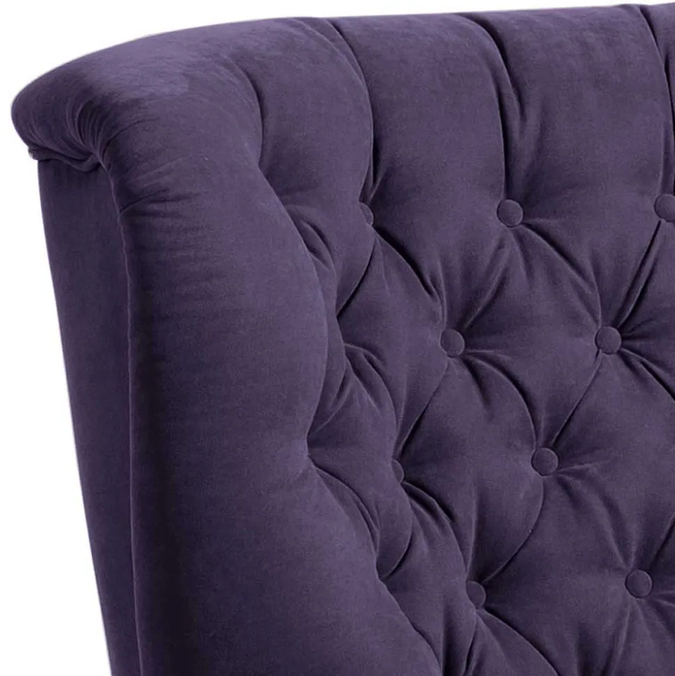 Velours Ohrenbackensessel in Violett - Salut