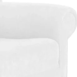 Velours Ohrensessel in Cremeweiß - Clamps