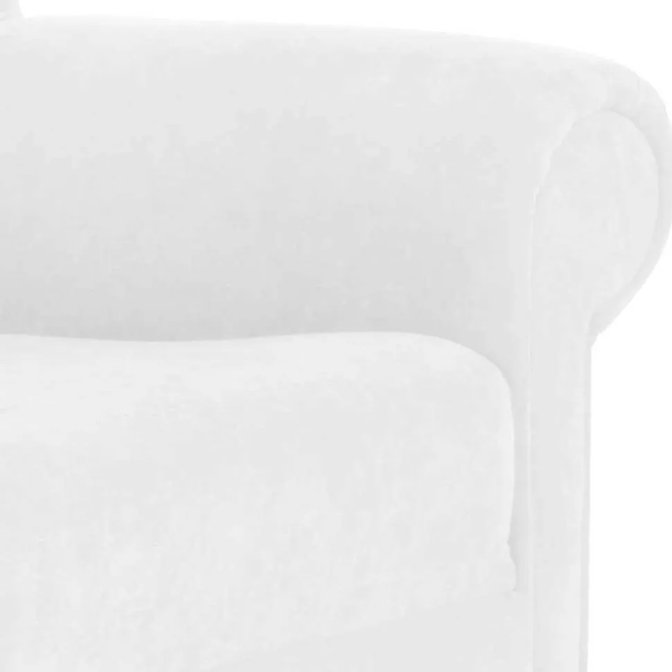 Velours Ohrensessel in Cremeweiß - Clamps