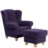 Velours Ohrensessel in Violett - Sotonio