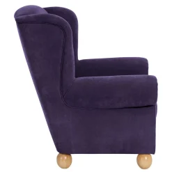 Velours Ohrensessel in Violett - Sotonio