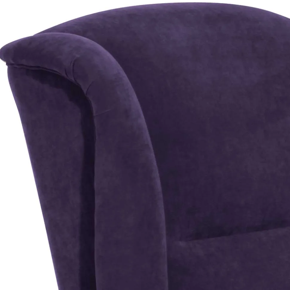 Velours Ohrensessel in Violett - Sotonio
