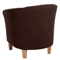 Velours Polstersessel halbrund in Braun - Cazar