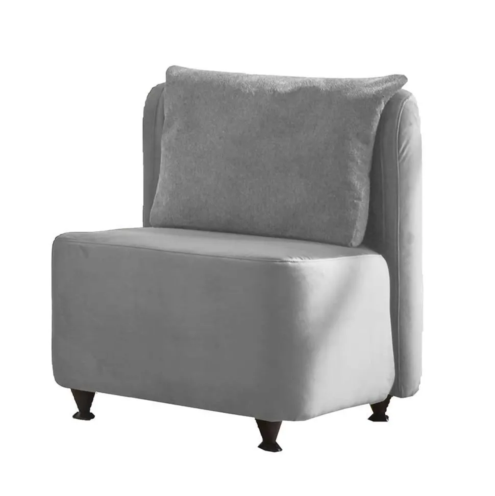 Velours Polstersessel in Silber Grau - Kolage