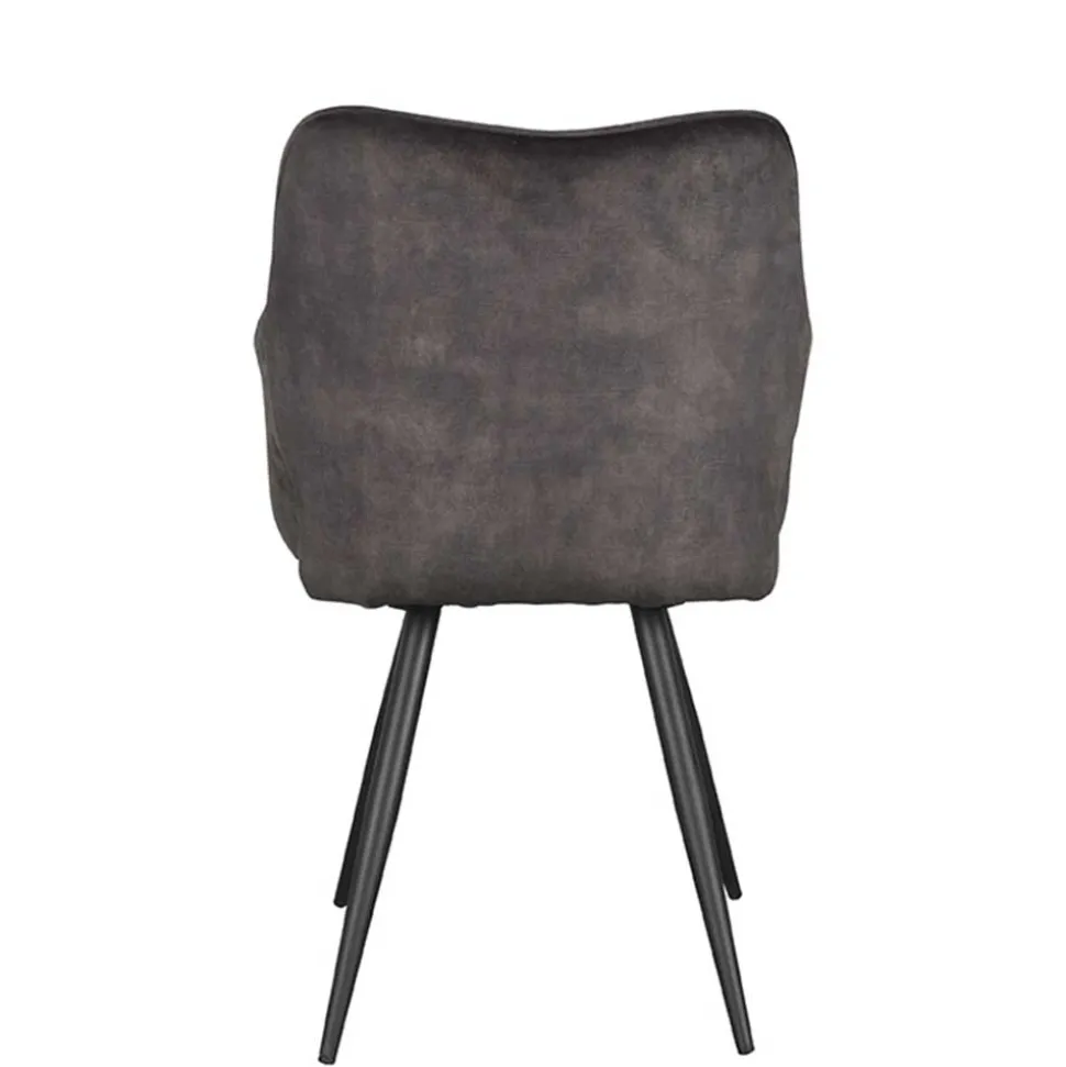 Velours Polsterstuhl in Anthrazit - Peross