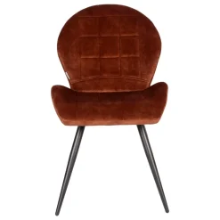 Velours Polsterstuhl in Rostfarben Braun - Hangar (2er Set)