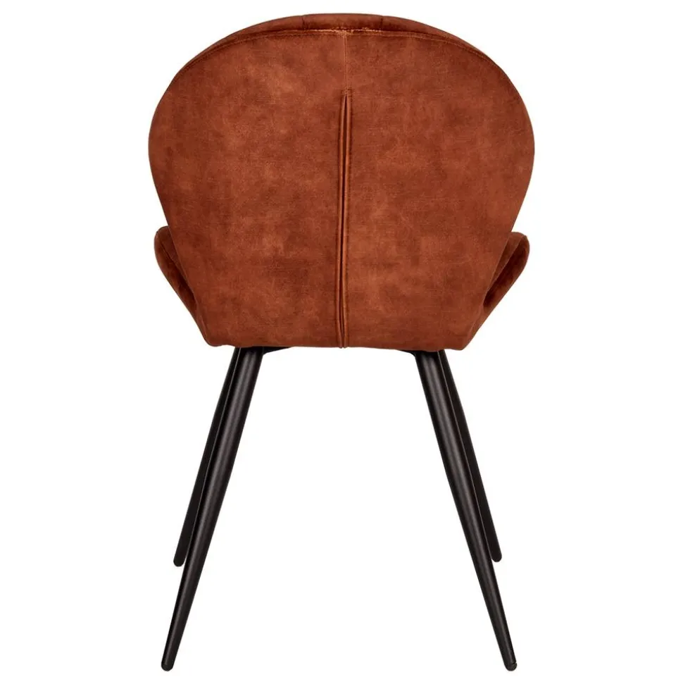 Velours Polsterstuhl in Rostfarben Braun - Hangar (2er Set)