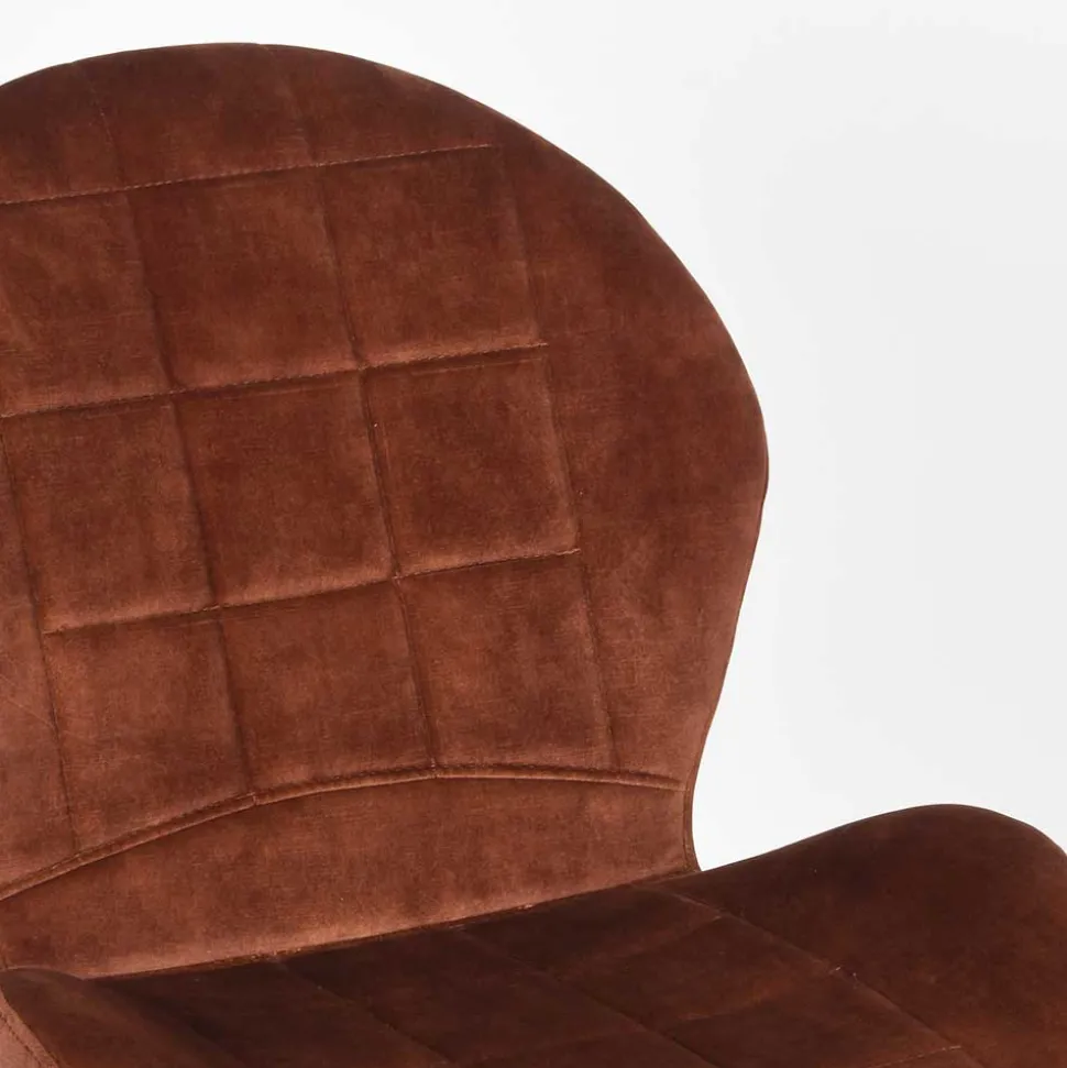 Velours Polsterstuhl in Rostfarben Braun - Hangar (2er Set)