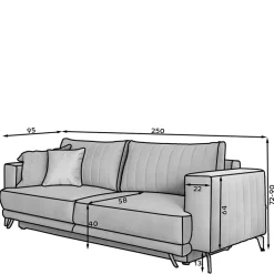 Velours Schlafcouch in Dunkelgrün - Venturian