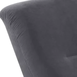 Velours Sessel in Anthrazit und Nussbaum - Izmael