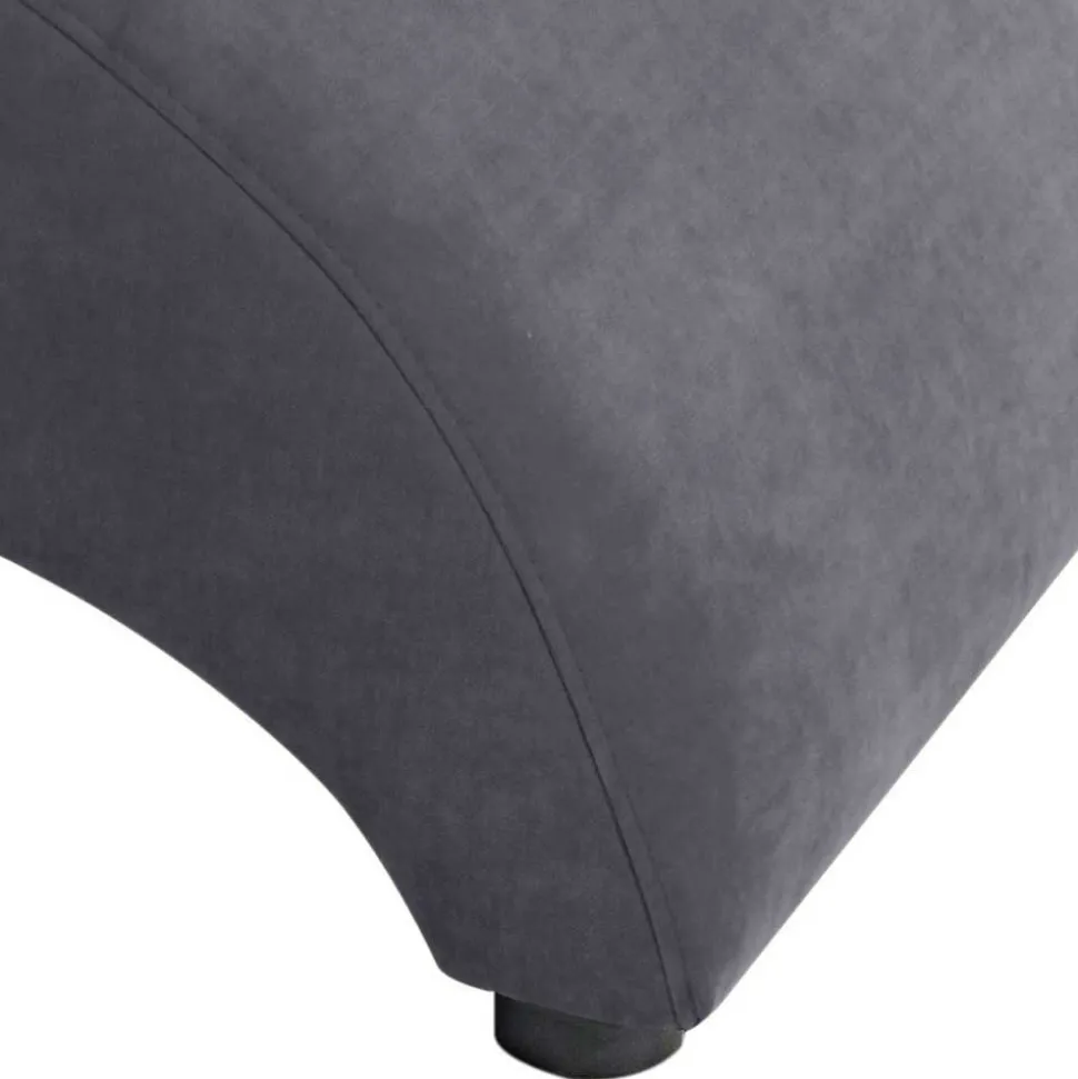 Velours Sessel in Anthrazit und Nussbaum - Izmael