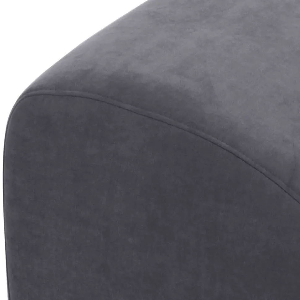 Velours Sessel in Anthrazit und Nussbaum - Izmael