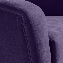 Velours Sessel in Violett und Buche Natur - Cunnar