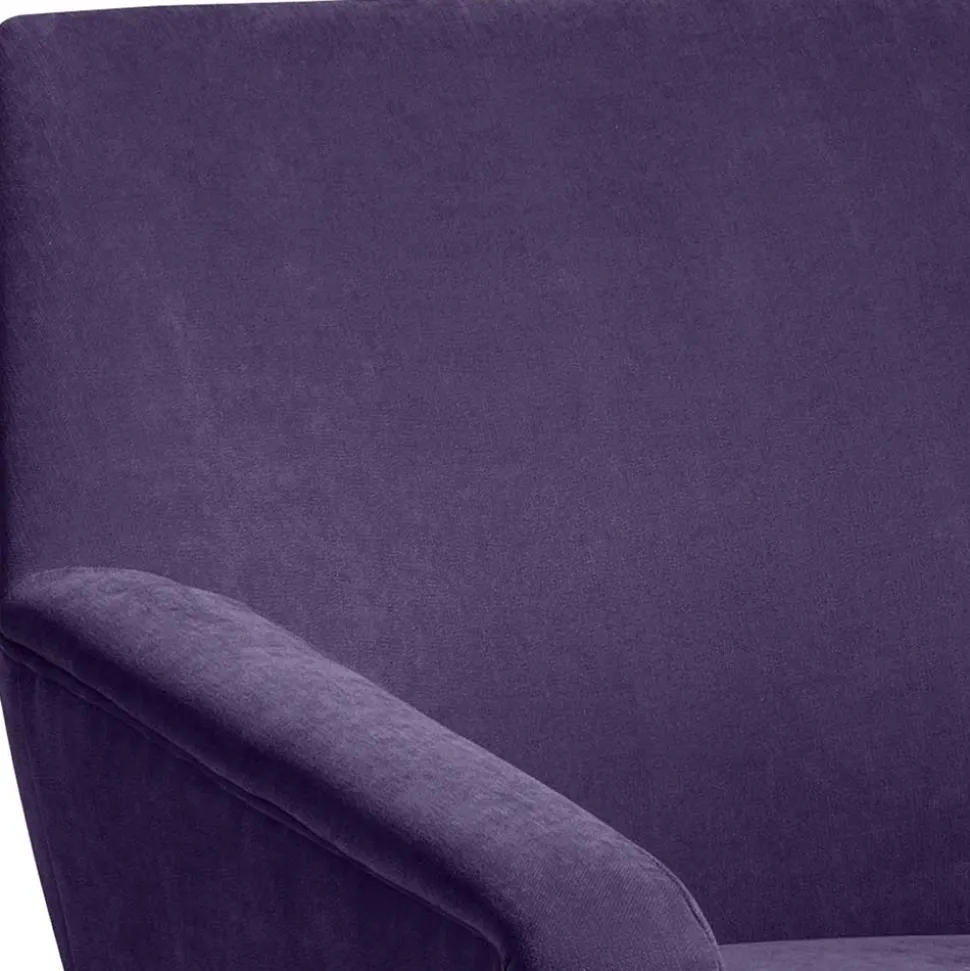 Velours Sessel in Violett und Buche Natur - Cunnar