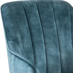 Velours Tischsessel in Blau Petrol - Vitalrov (2er Set)