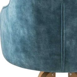 Velours Tischsessel in Blau Petrol - Vitalrov (2er Set)