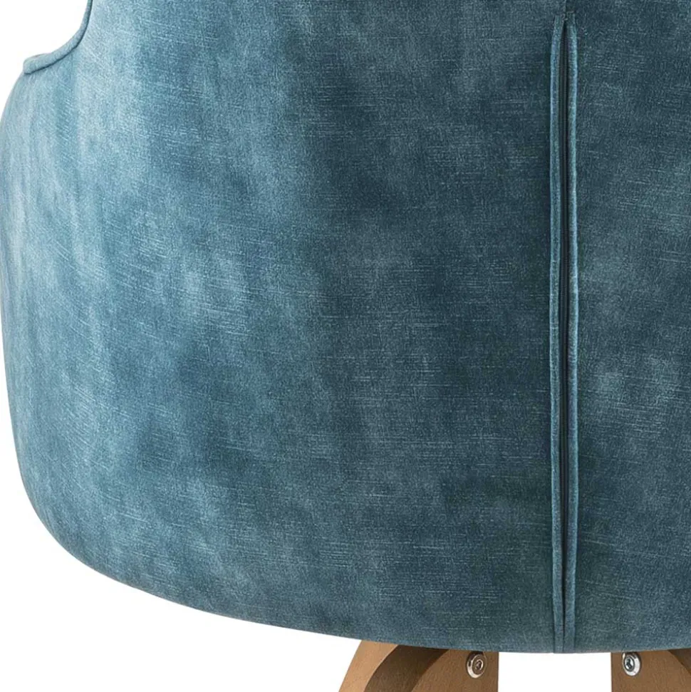 Velours Tischsessel in Blau Petrol - Vitalrov (2er Set)