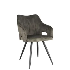 Velours Tischsessel in Dunkelgrün - Clarendon