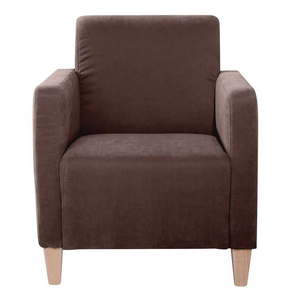 Velours Wohnzimmersessel in Braun - Dario