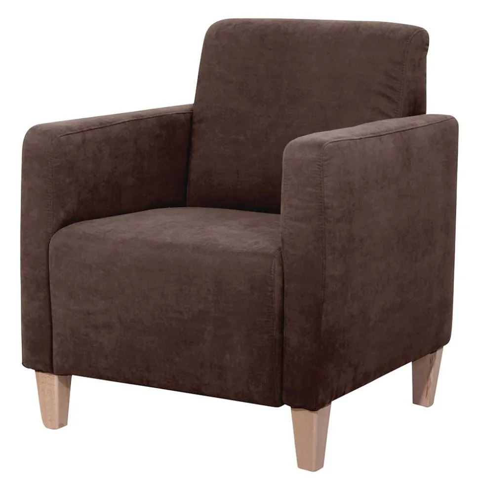 Velours Wohnzimmersessel in Braun - Dario