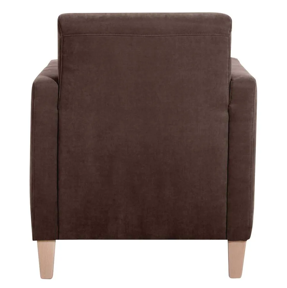 Velours Wohnzimmersessel in Braun - Dario