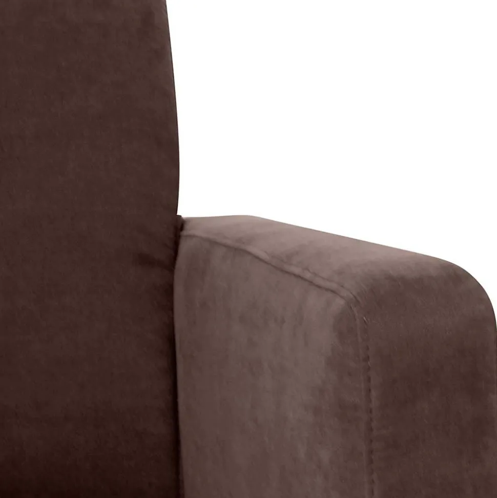 Velours Wohnzimmersessel in Braun - Dario