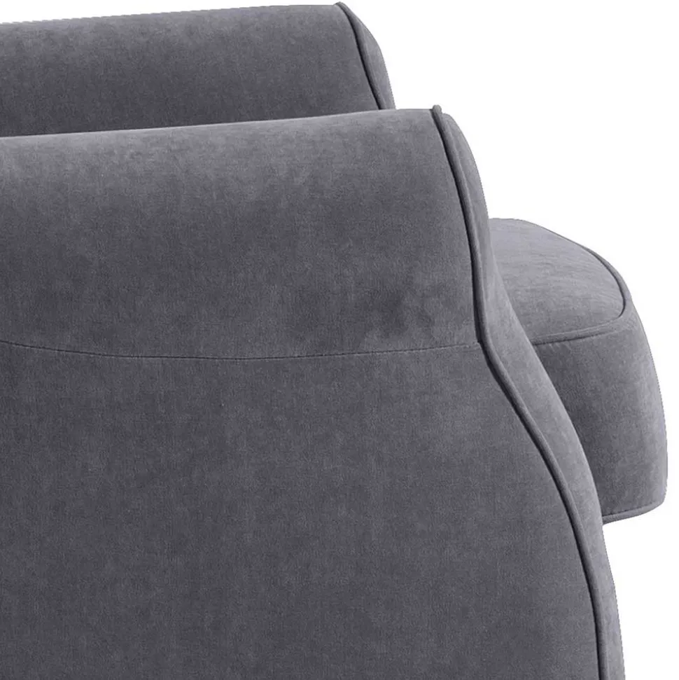 Velours-Ohrenbackensessel in Anthrazit - Marietta