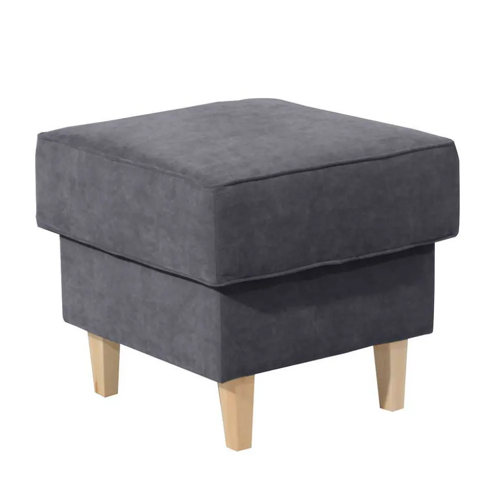 Velours-Ohrenbackensessel in Anthrazit - Marietta