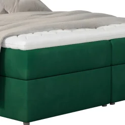 Velours-Polsterbett in Dunkelgrün - Toulon