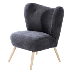 Velourssessel in Anthrazit - Prograva