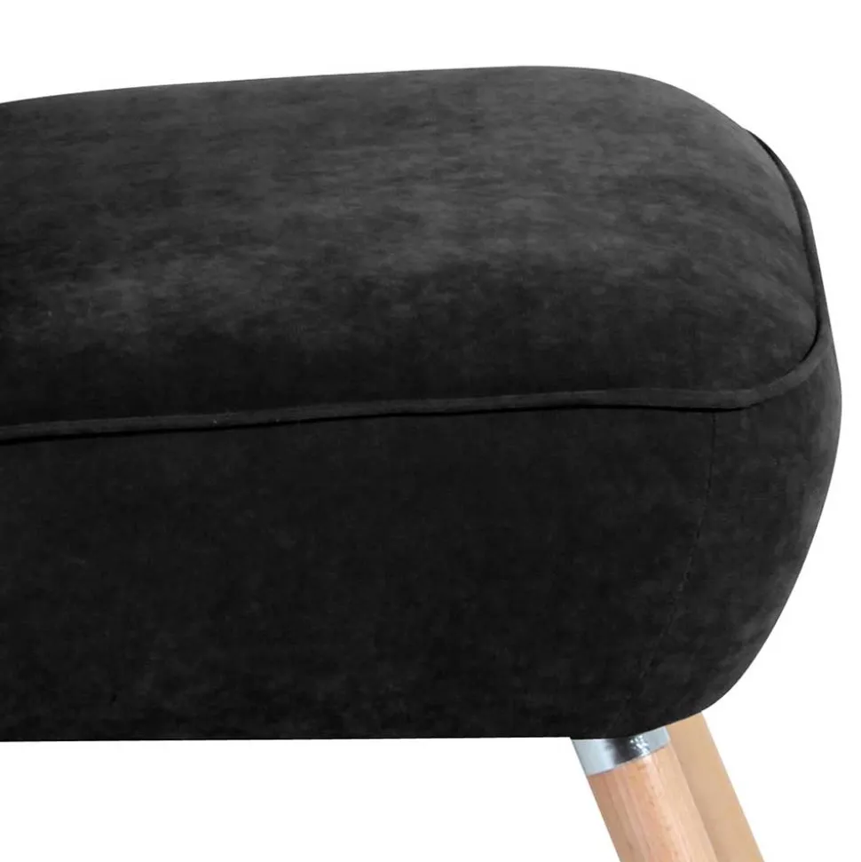 Velours-Sessel in Schwarz und Buche Natur - Avenzas